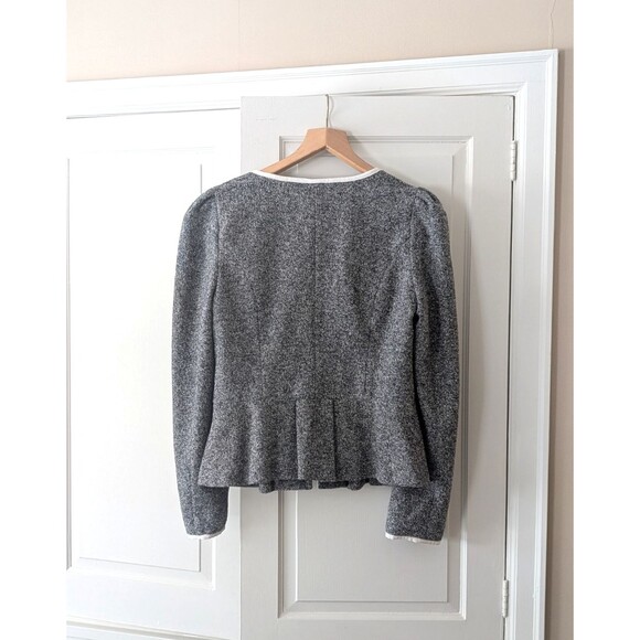 Anthropologie Elevenses Zip Jacket Blazer Size 12, Tweed-look, Coquette, EUC - Picture 7 of 10